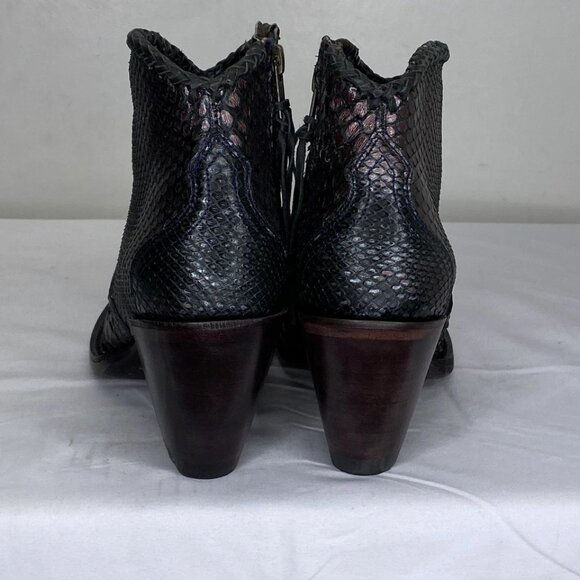 NEW ALLENS Women’s Kyra Boots Black Size 6B Exotic Ankle Zip-Up High Heel Almond - Picture 3 of 3